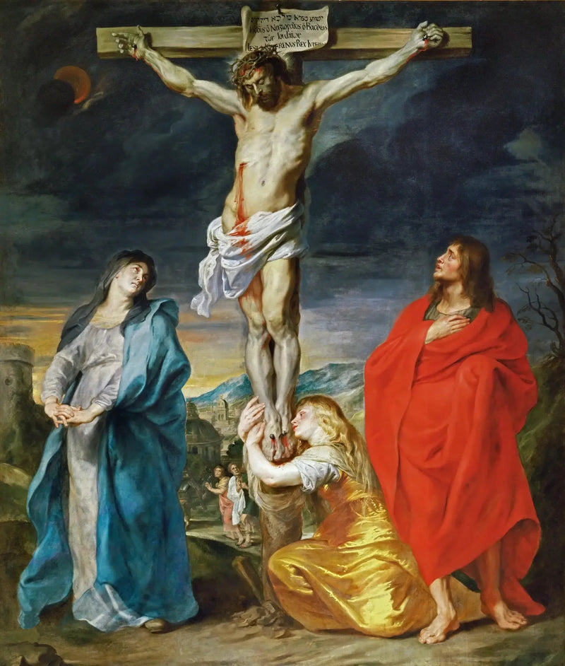 Ristiinnaulittu Kristus, Neitsyt Maria, Pyhä Johannes ja Pyhä Maria Magdalena - Antoine van Dyck