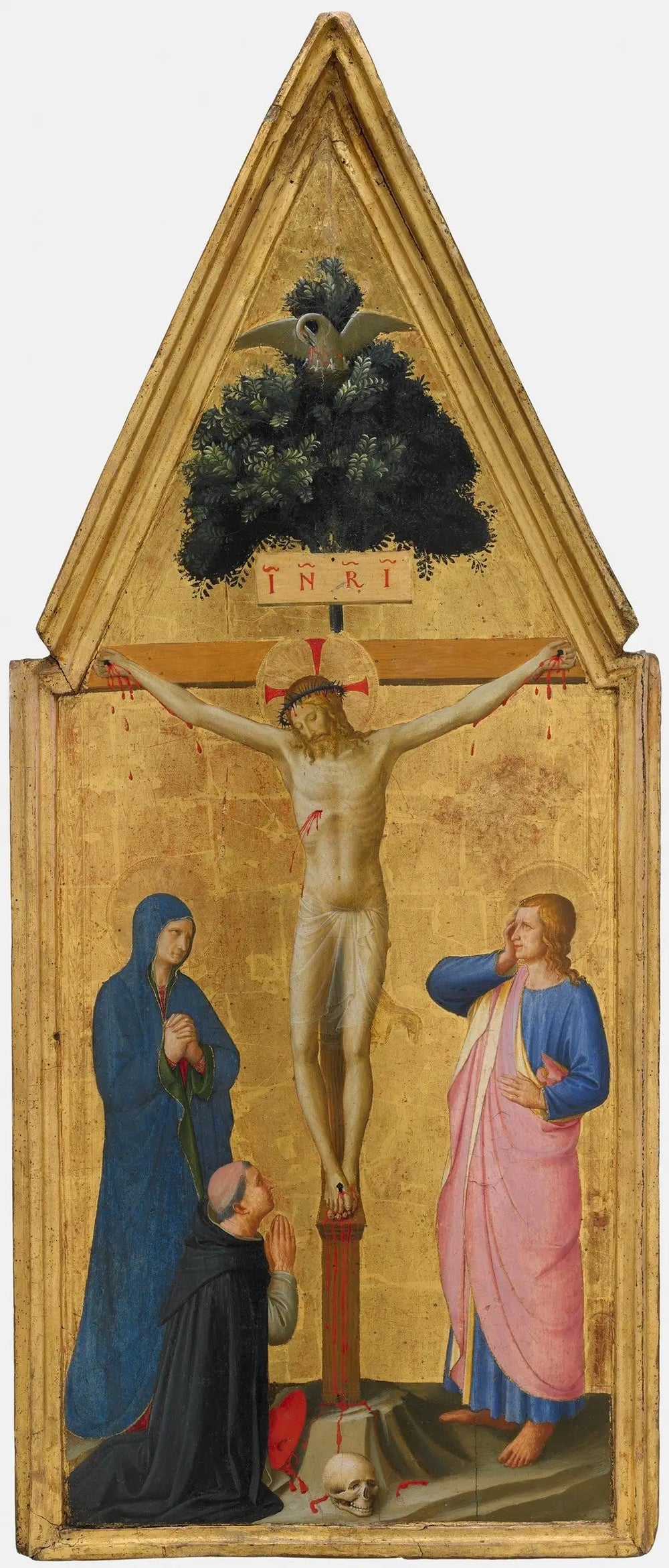 Le Christ en Croix la Vierge saint Jean l’Évangéliste et le cardinal Torquemada - Fra Angelico - Alpha Reproduction