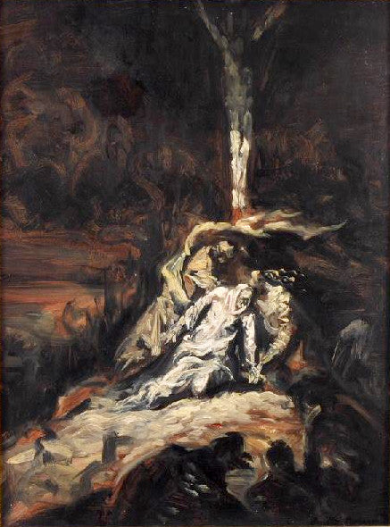 Ristiinnaulittu Kristus tai Neitsyt ristin juurella - Émile Bernard