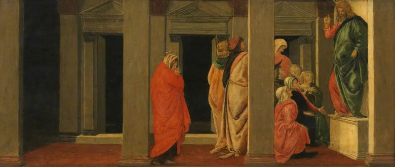 Kristus opettamassa (alttaritaulu, paneeli yksi) - Sandro Botticelli