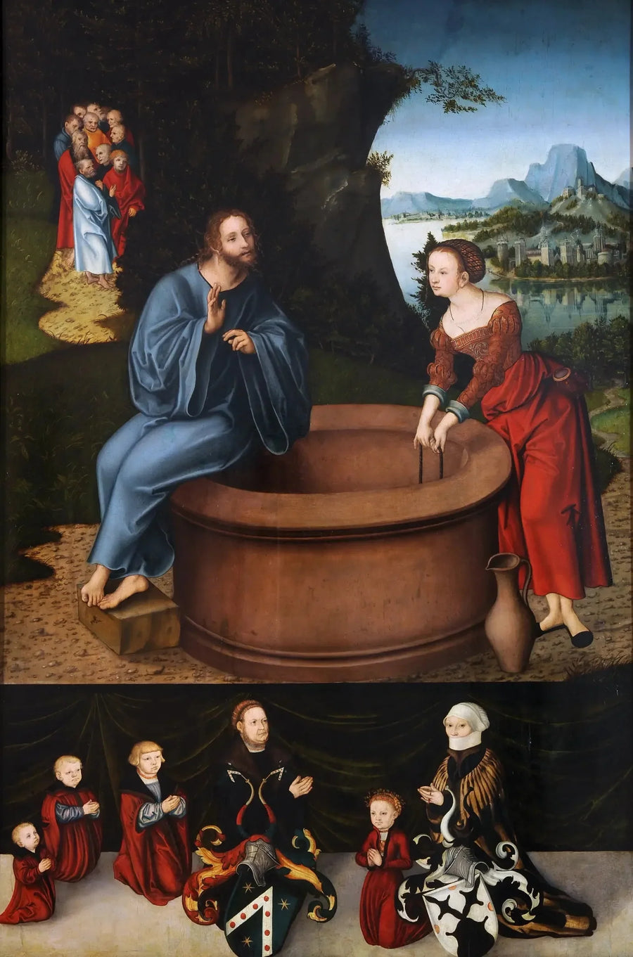 Kristus ja samarialainen kaivolla - Lucas Cranach vanhempi