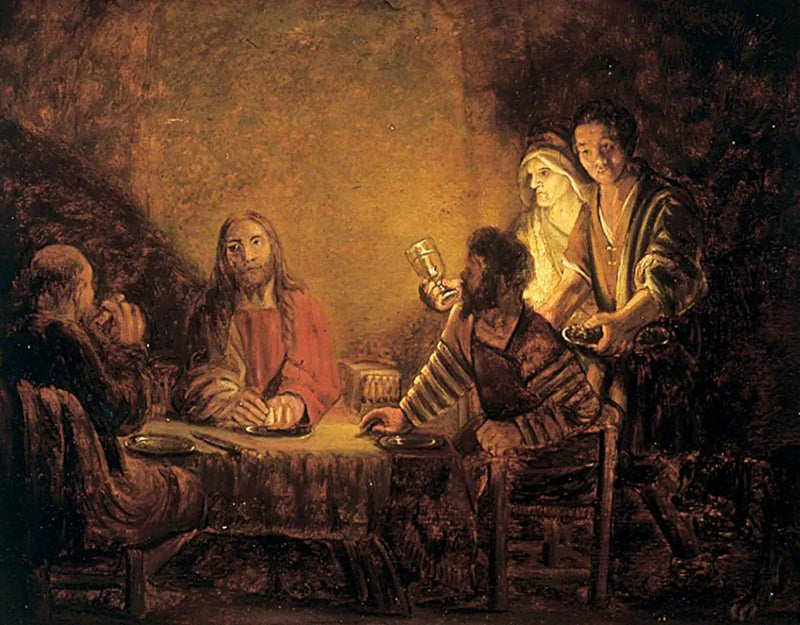 Kristus ja opetuslapset (Emmaus-illallinen) - Rembrandt