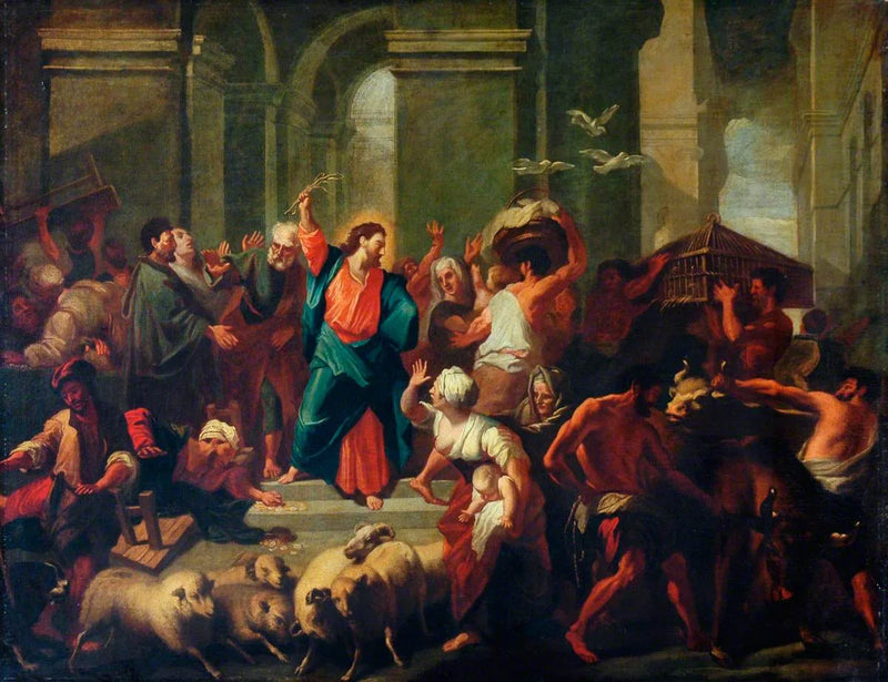 Kristus ajaa kauppiaat temppelistä - Jean-Baptiste Jouvenet