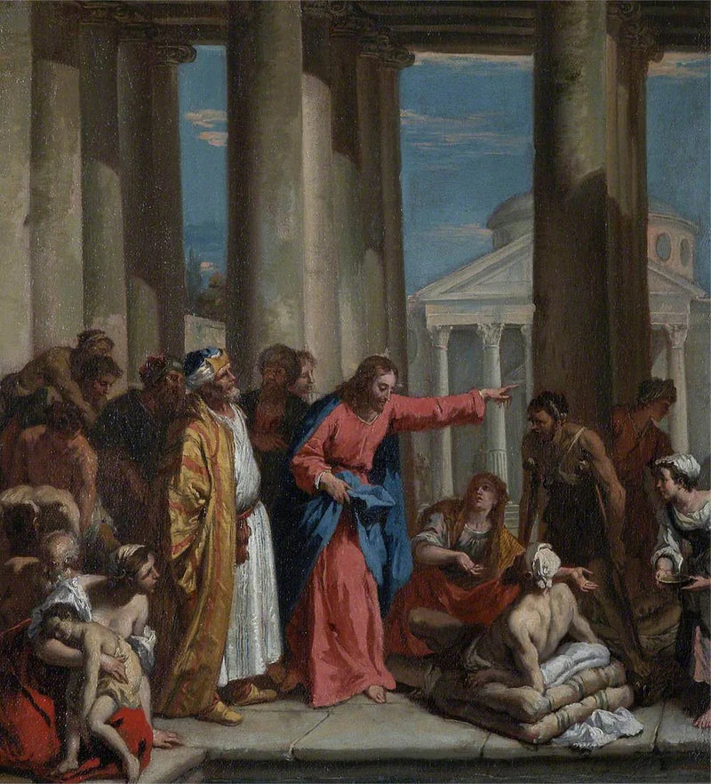 Kristus parantaa halvaantunutta miestä Betesdan lammikossa - Sebastiano Ricci