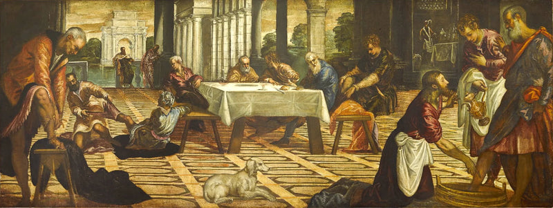 Kristus pesee opetuslasten jalkoja - Jacopo Tintoretto