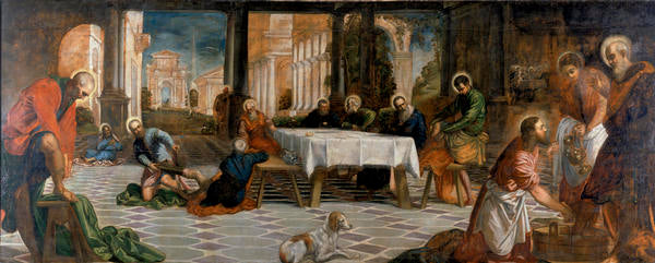 Kristus pesee opetuslasten jalkoja - Jacopo Tintoretto
