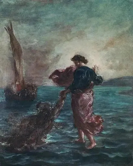 Kristus kävelee vesillä - Eugène Delacroix