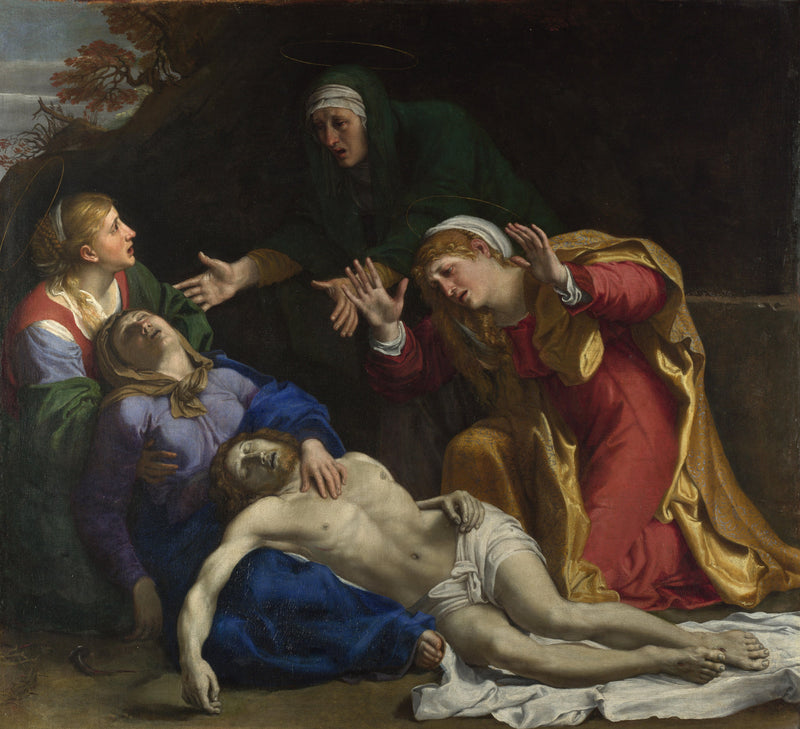 Kristuksen kuollut itkevä (« Kolme Marjaa ») - Annibale Carracci
