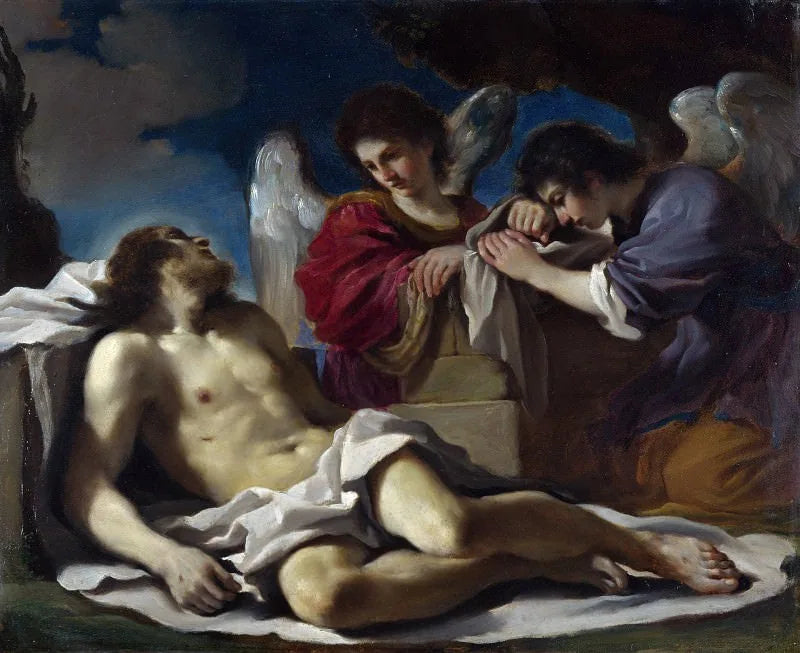 Kristus kuollut itkien kahden enkelin kanssa - Guercino
