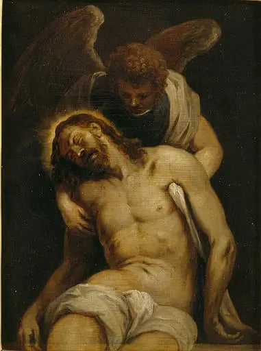 Kristuksen kuolema kannatettuna enkelin toimesta - David Teniers nuorempi