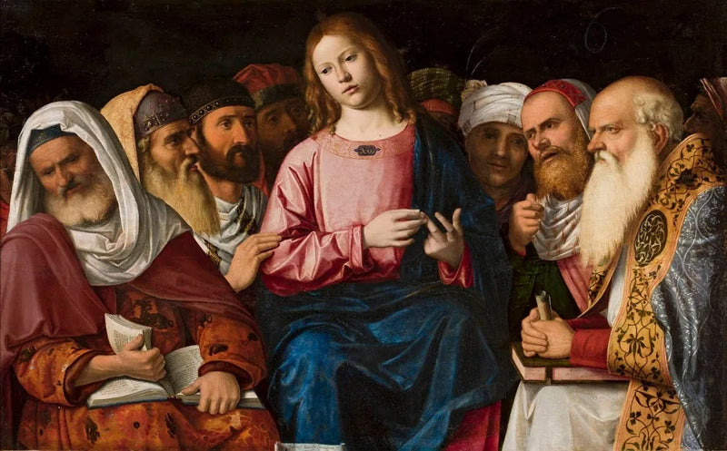 Kristus opettajien joukossa (yksityiskohta). - Cima da Conegliano