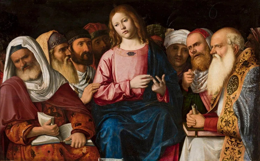 Kristus opettajien joukossa (yksityiskohta). - Cima da Conegliano