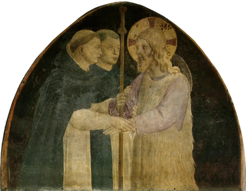 Risti matkalla vastaanottamassa kaksi dominikaanimunkkia - Fra Angelico