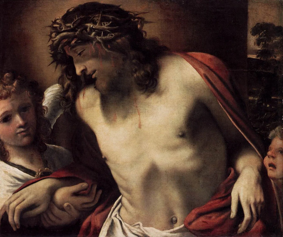 Kristus, joka kantaa piinapantaa, tukena enkeleitä - Annibale Carracci