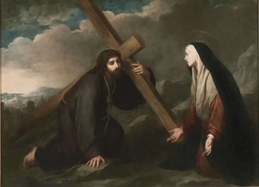 Kristus ristin kanssa - Bartolomé Esteban Murillo