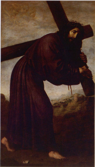 Kristus kantaa ristiä - Francisco de Zurbarán