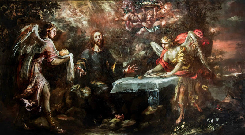 Kristus palveluksessa olevien enkeleiden kanssa - Juan de Valdés Leal