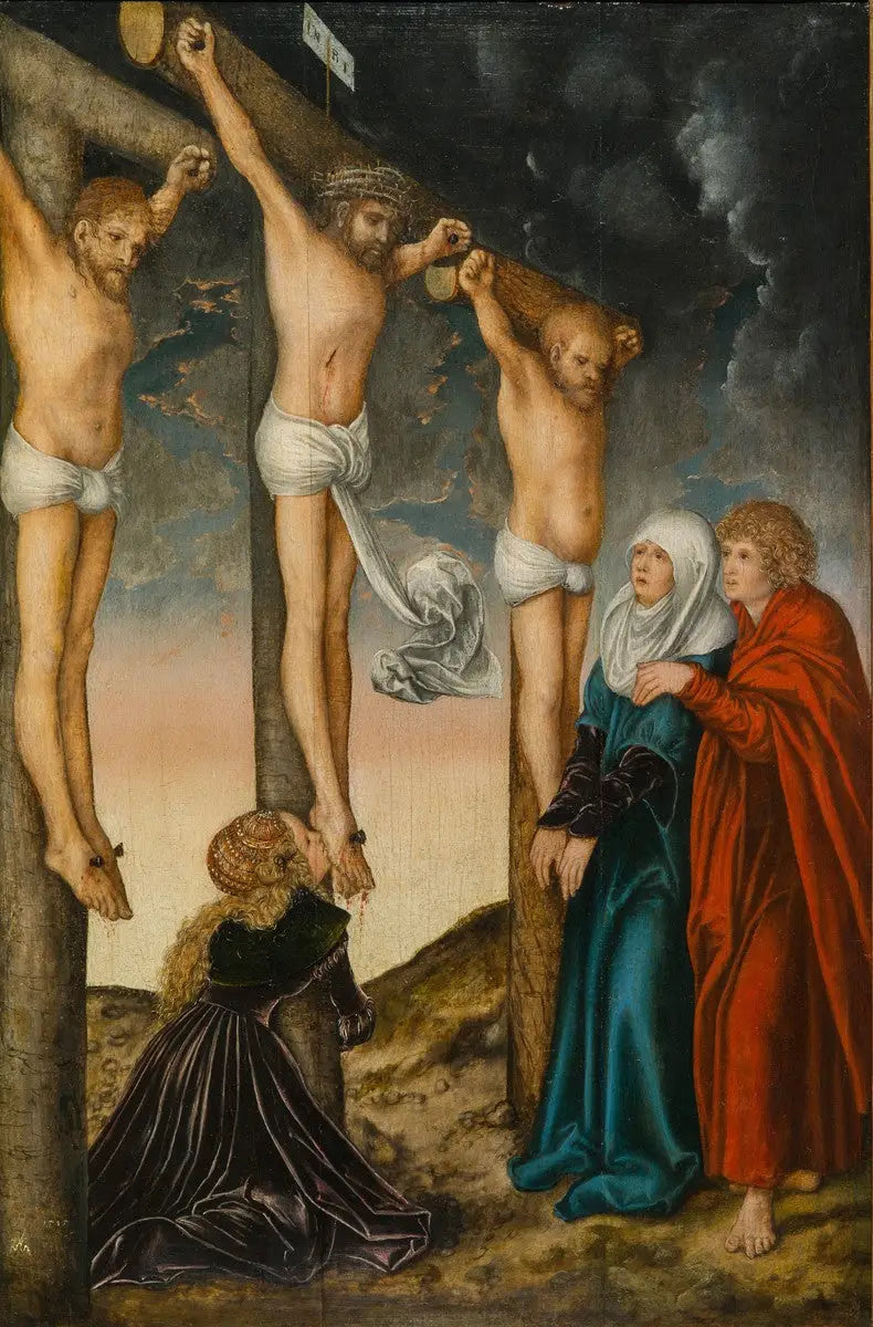 Kristus ristiin kahden ryövärin välissä - Lucas Cranach vanhempi