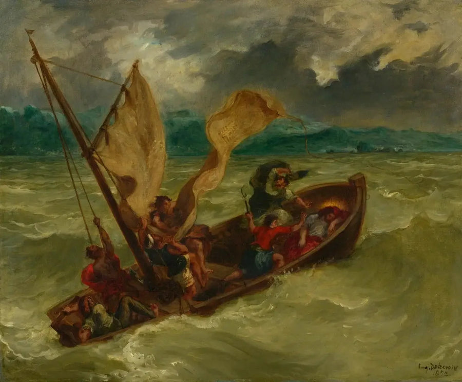 Kristus Genesaret-järvellä - Eugène Delacroix