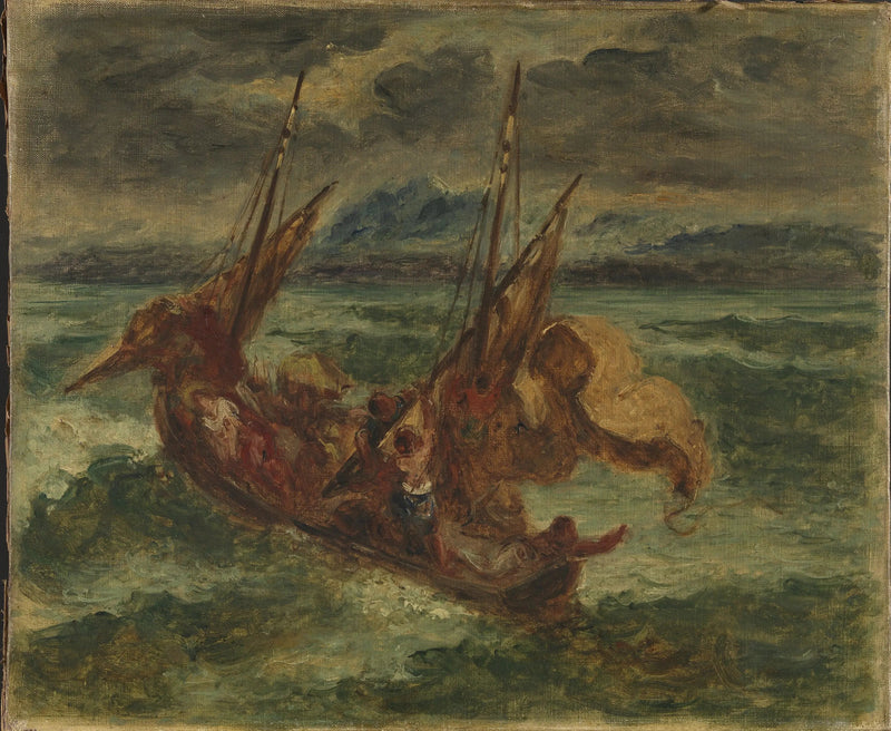 Kristus Genesaret-järvellä - Eugène Delacroix