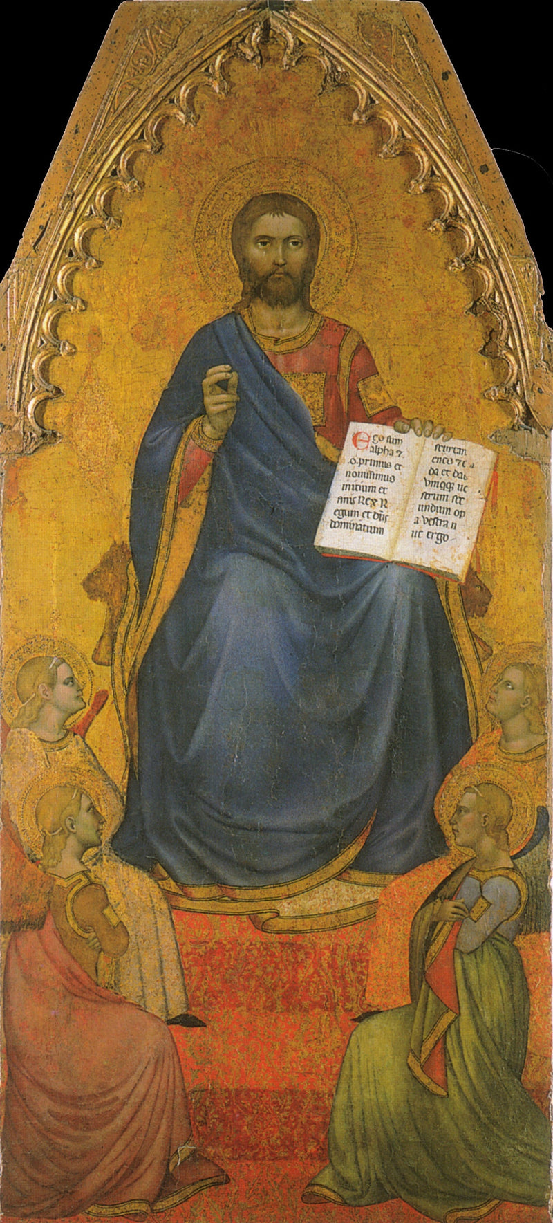 Kristus valtaistuimellaan, enkeleiden ylistämä - Giovanni da Milano