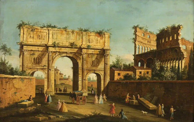 Colosseum ja Konstantinuksen kaari, Rooma - Canaletto