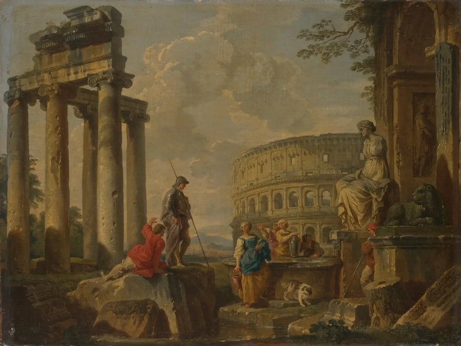 Colosseum romain raunioiden keskellä - Giovanni Paolo Panini