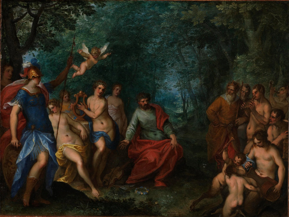 Le combat d'Apollon et de Pan - Jan Brueghel l'Ancien image 1 copie peinte à la main à l’huile