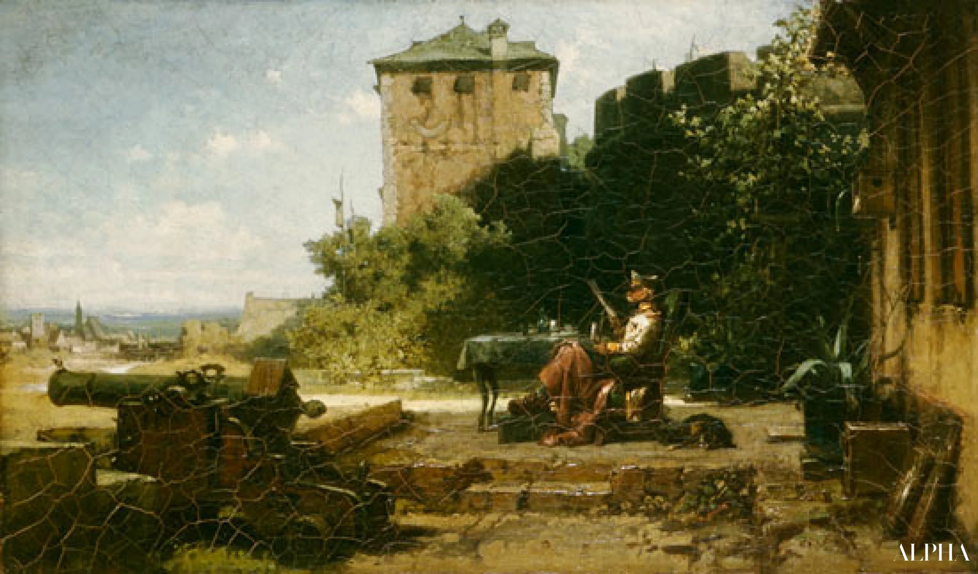 Vanhentunut linnoituksen komentaja - Carl Spitzweg - Korkealaatuiset taulujen ja maalauksien reproduktiot