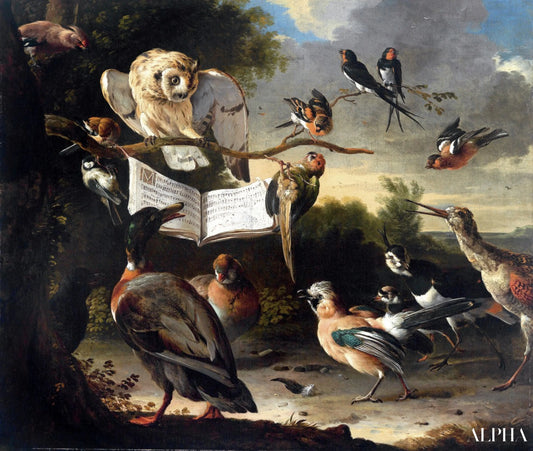 Le concert des oiseaux - Melchior d'Hondecoeter - Reproductions de tableaux et peintures haut de gamme