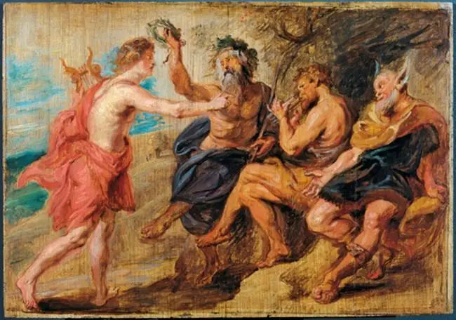 Kilpailu Apollonin ja Panin välillä - Peter Paul Rubens