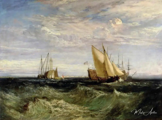 Le confluent de la Tamise et de la Medway - William Turner - Reproductions de tableaux et peintures haut de gamme