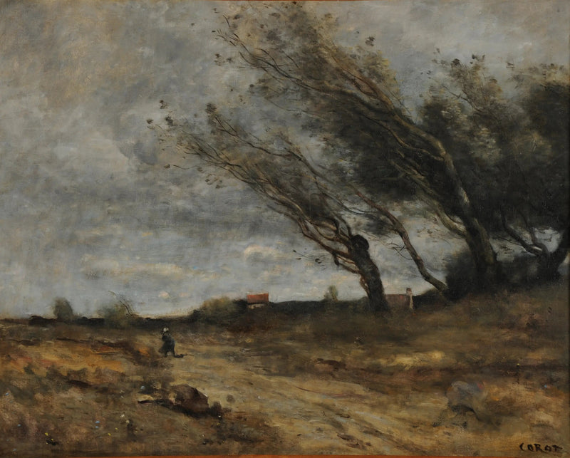 Tuulenpuuska - Jean-Baptiste Camille Corot