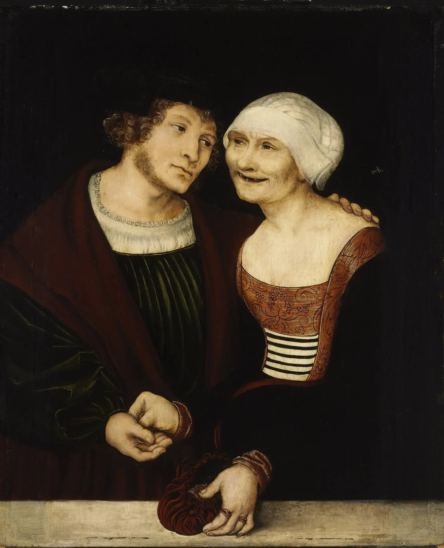 Epäsopiva pari: Nuori mies ja vanha nainen - Lucas Cranach vanhempi