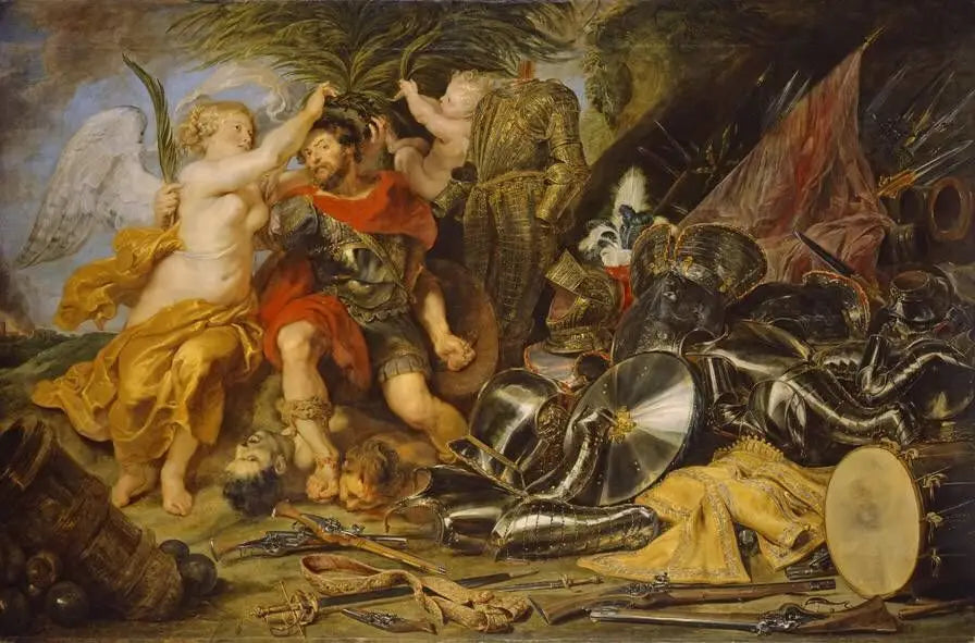 Le couronnement du vainqueur : la couronne de Mars par la Victoire - Peter Paul Rubens image 1 reproduction de peinture à l’huile