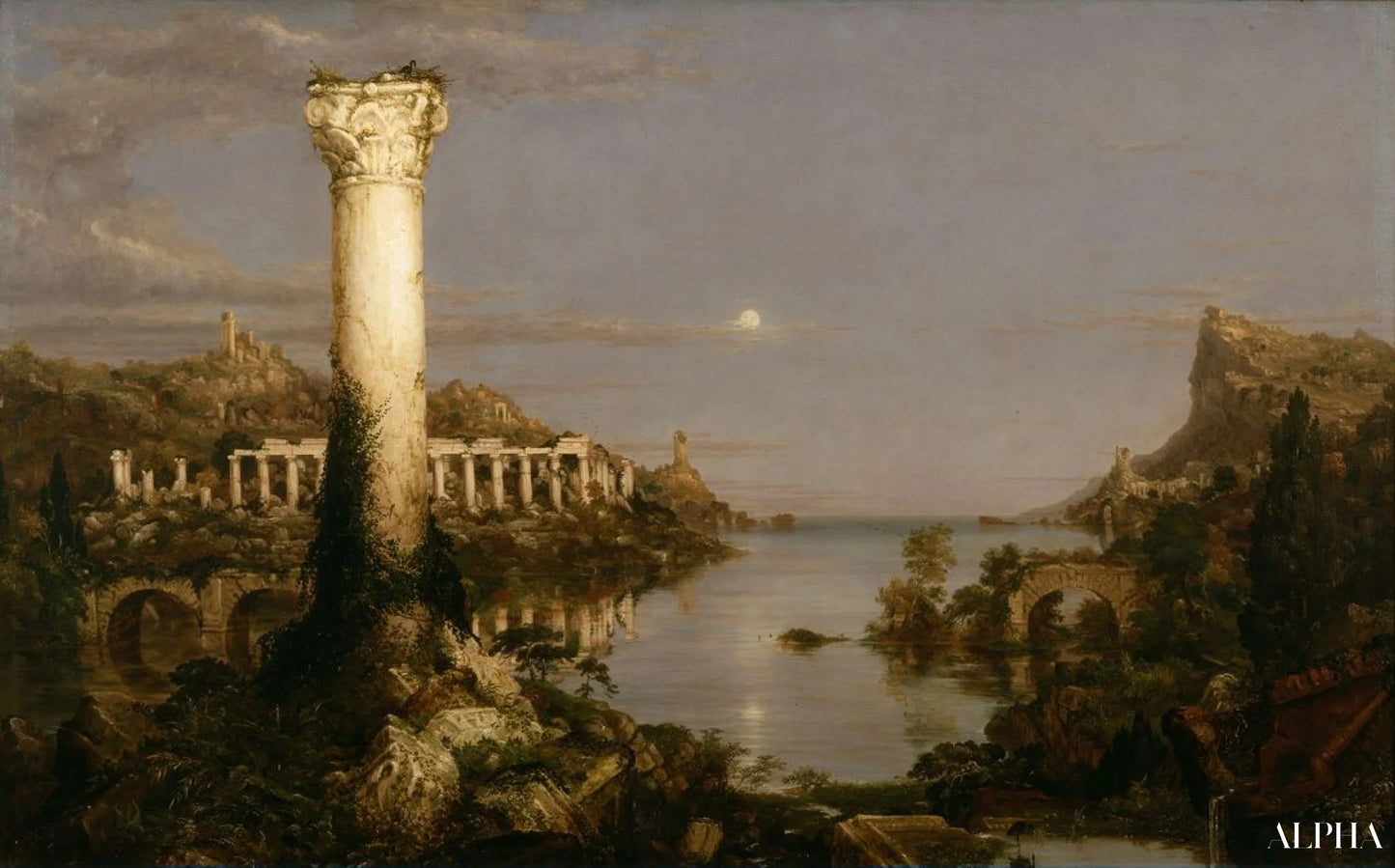 Imperiumin kulku: Autio - Thomas Cole - Taulujen ja korkealaatuisten maalauksien reproduktiot