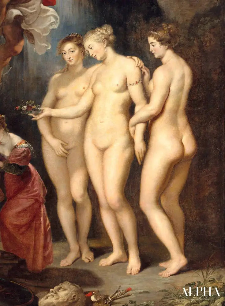 Le cycle des Médicis : L'éducation de Marie de Médicis, détail des Trois Grâces - Peter Paul Rubens - Reproductions de tableaux et peintures haut de gamme