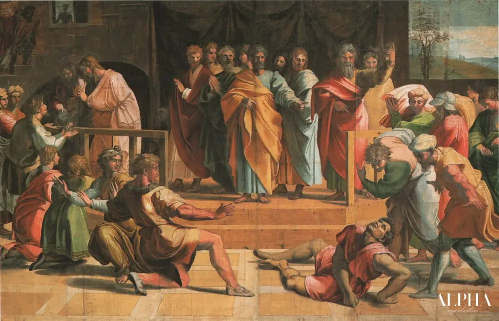 Le décès d'Ananias - Raphaël (peintre) - Reproductions de tableaux et peintures haut de gamme