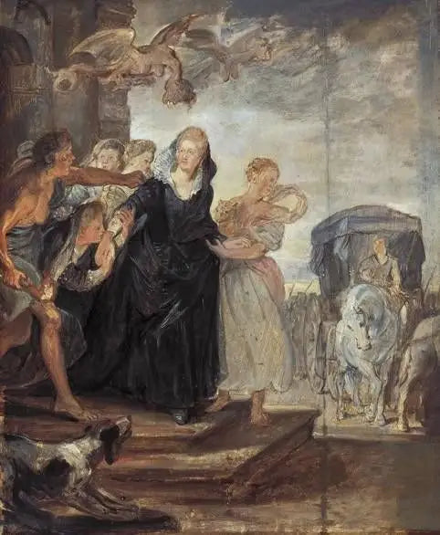 Pariisin kuningattaren lähtö - Peter Paul Rubens