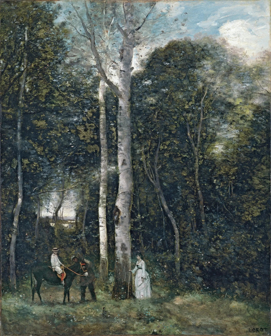 Lähtö lionien kävelylle, Port-Marlyssä - Jean-Baptiste Camille Corot