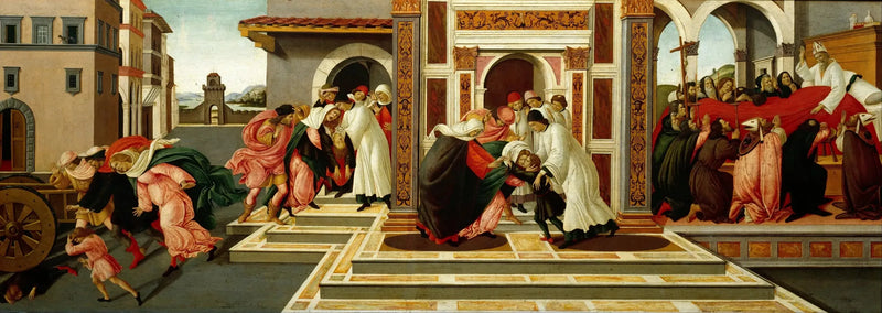 Viimeinen ihme ja pyhän Zénoben kuolema - Sandro Botticelli