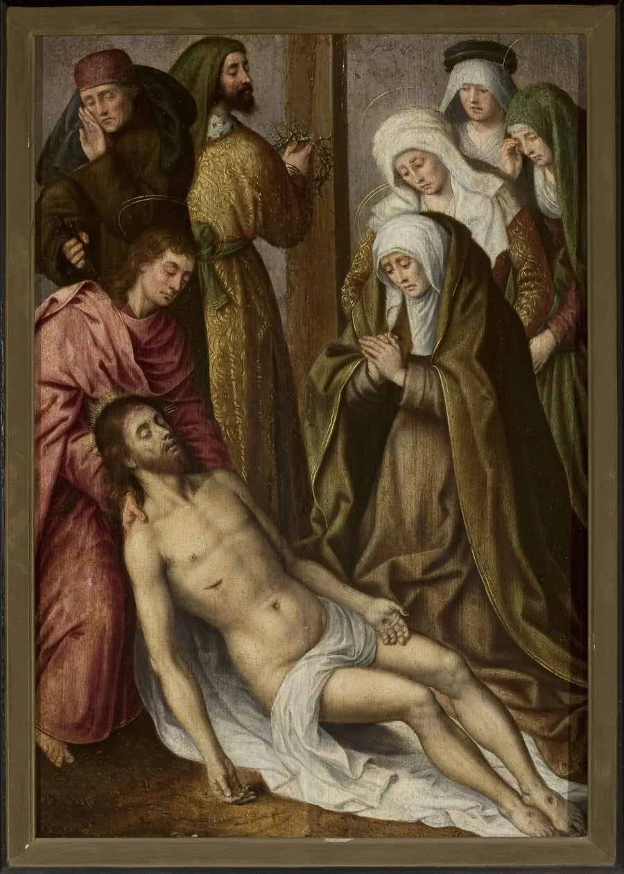 Kristuksen suru (Matteus 27:59–61 ; Markus 15:46–47 ; Luukas 23:53–56 ; Johannes 19:38–42) - Hugo van der Goes