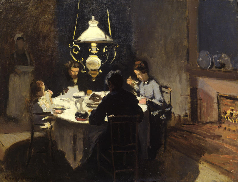 Le Dîner, joka tunnetaan nimellä La Famille Sisley, W129 - Claude Monet
