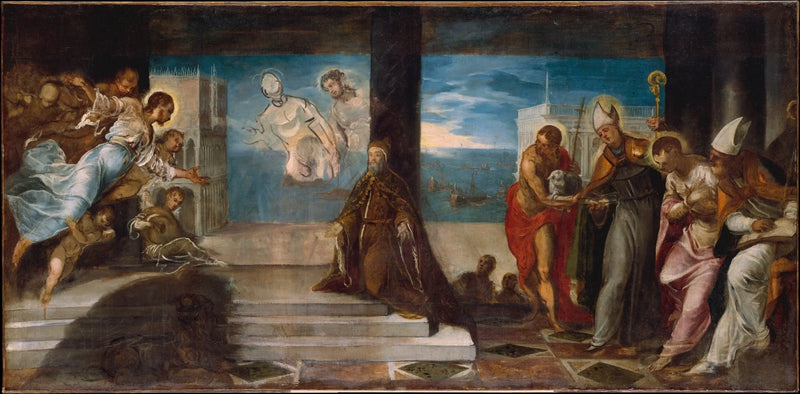 Alvise Mocenigo doge esitetty Ristijumalan edessä - Jacopo Tintoretto