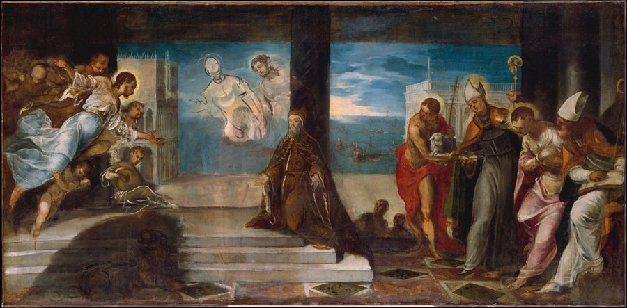 Alvise Mocenigo doge esitetty Ristijumalan edessä - Jacopo Tintoretto