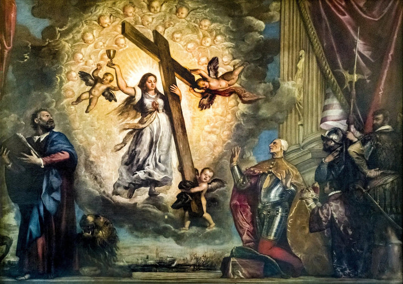 Doge Antonio Grimani polvistuneena uskonnon edessä - Titian