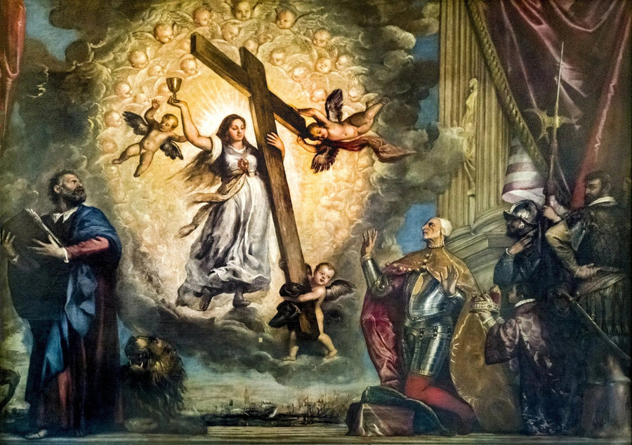 Doge Antonio Grimani polvistuneena uskonnon edessä - Titian