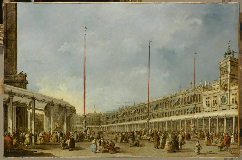 Venetsian doge seuraa Corpus Domini -kulkueen Saint-Marcin aukiolla - Francesco Guardi