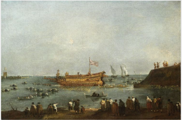 Doge avioittaa Adrianmeren kanssa - Francesco Guardi