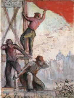 Punainen lippu tai ammattiliittotaistelu - Maximilien Luce